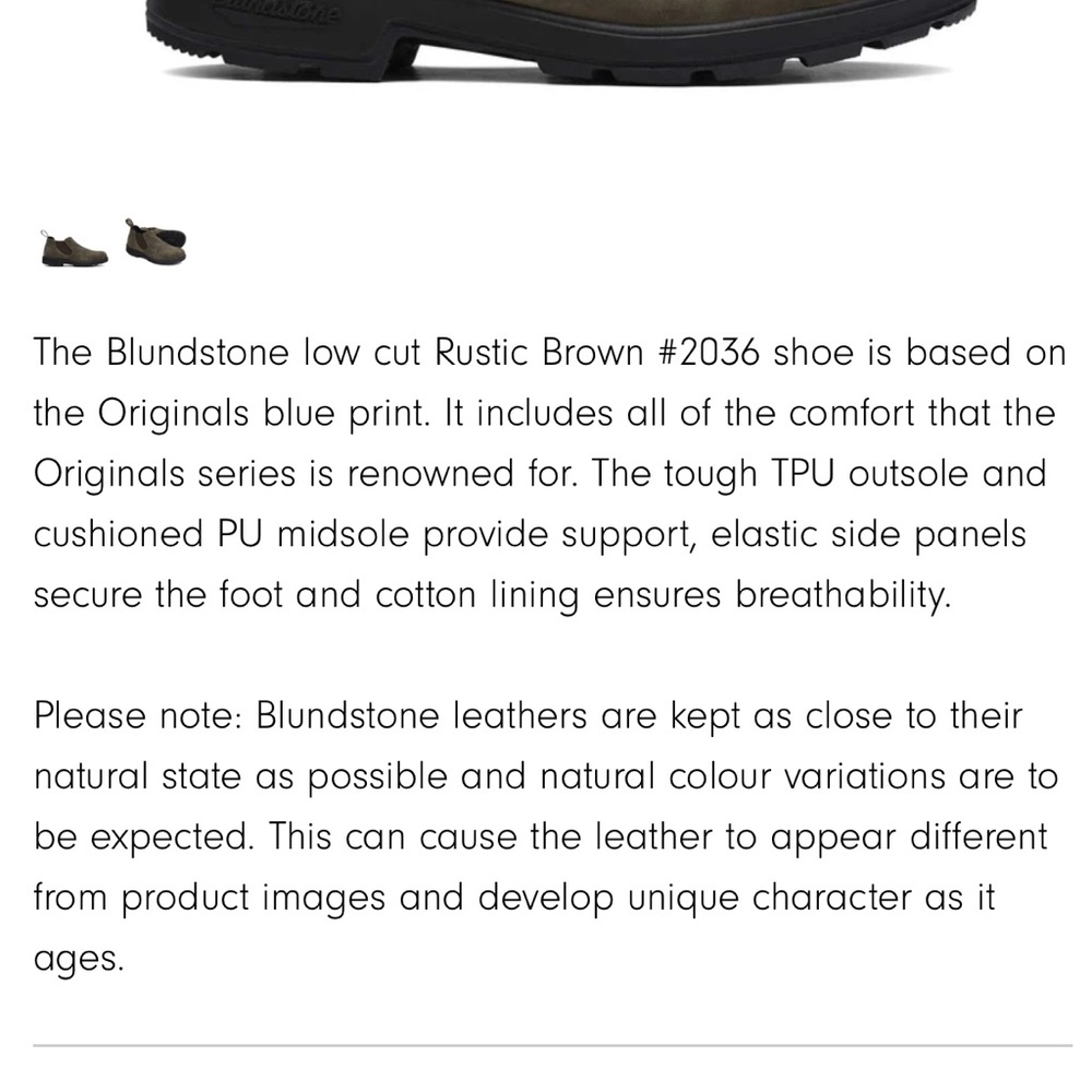 BLUNDSTONE #2036 RUSTIC BROWN - Short Blundstones - Picture 7 of 8